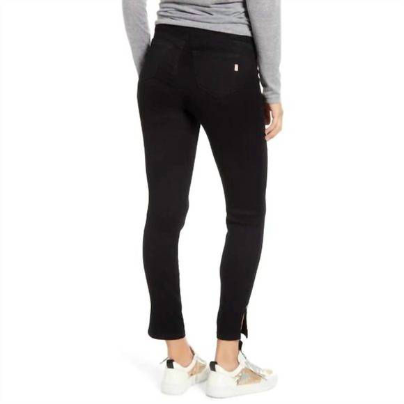 NEW 1822 DENIM butter ankle slit maternity jeans in black - Picture 3 of 4